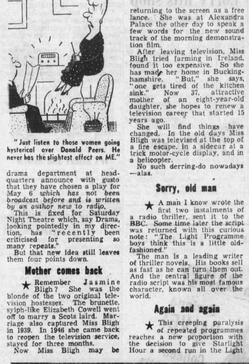 Jasmine Bligh Return - London Evening Standard - 22 April 1950 - Page 8