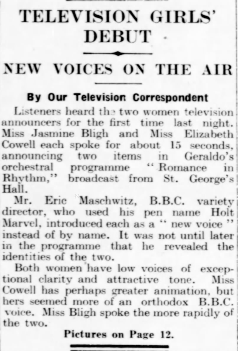 Television Girls Debut - The Daily Telegraph - Page 18 - 27 May 1936