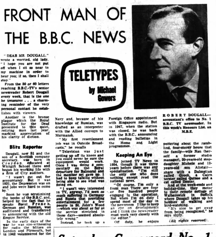 Front Man of The BBC News - Liverpool Echo - 19 June 1965 - Page 6