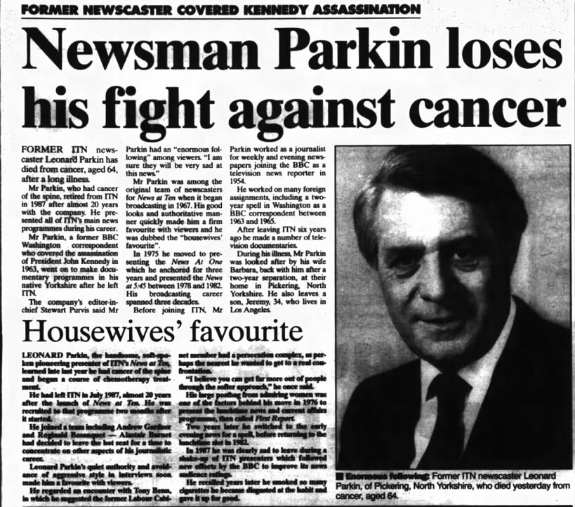 Leonard Parkin Obituary - The Journal - 21 September 1993 - Page 7
