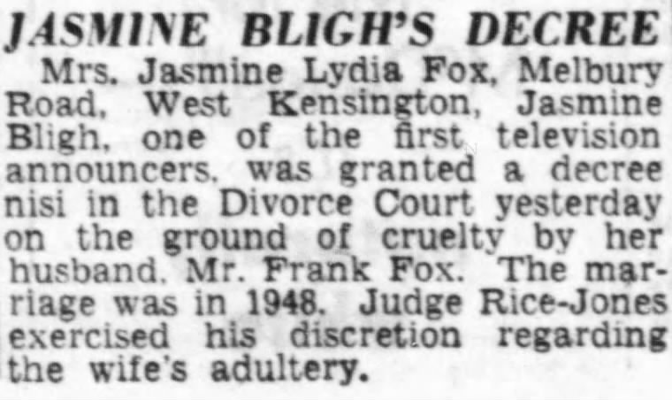 Jasmine Bligh Divorce - The Daily Telegraph - 21 October 1953 - Page 10