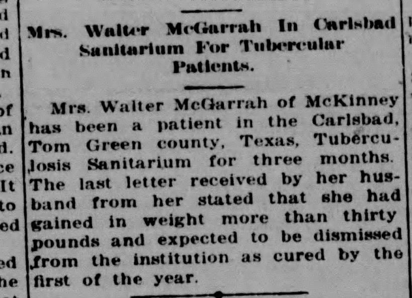 Mrs. Walter McGarrah of McKinney