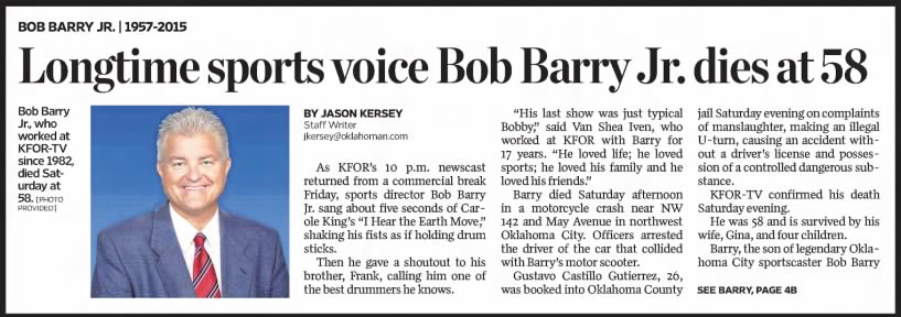 Robert Bonnin Barry Obituary - 1