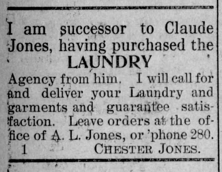 Chester Jones laundry business