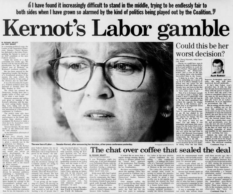 Kernot's Labor gamble