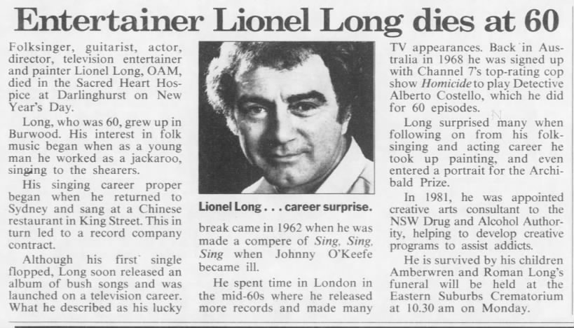 Entertainer Lionel Long dies at 60