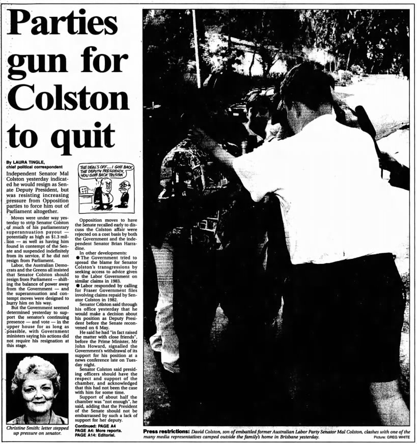 Parties gun for Colston to quit