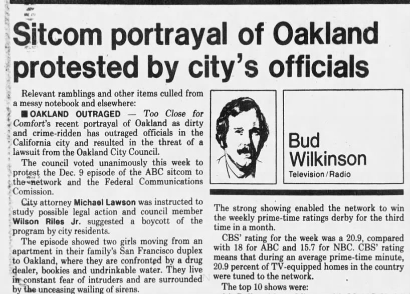 12 18 1980 Too Close For Comfort irks Oakland city officials