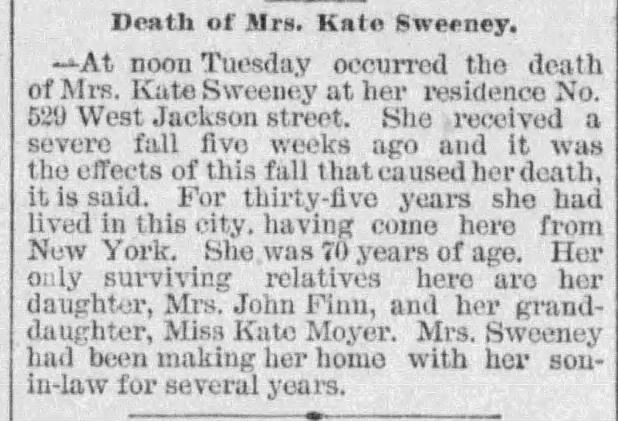 Obituary for Kate Sweeney