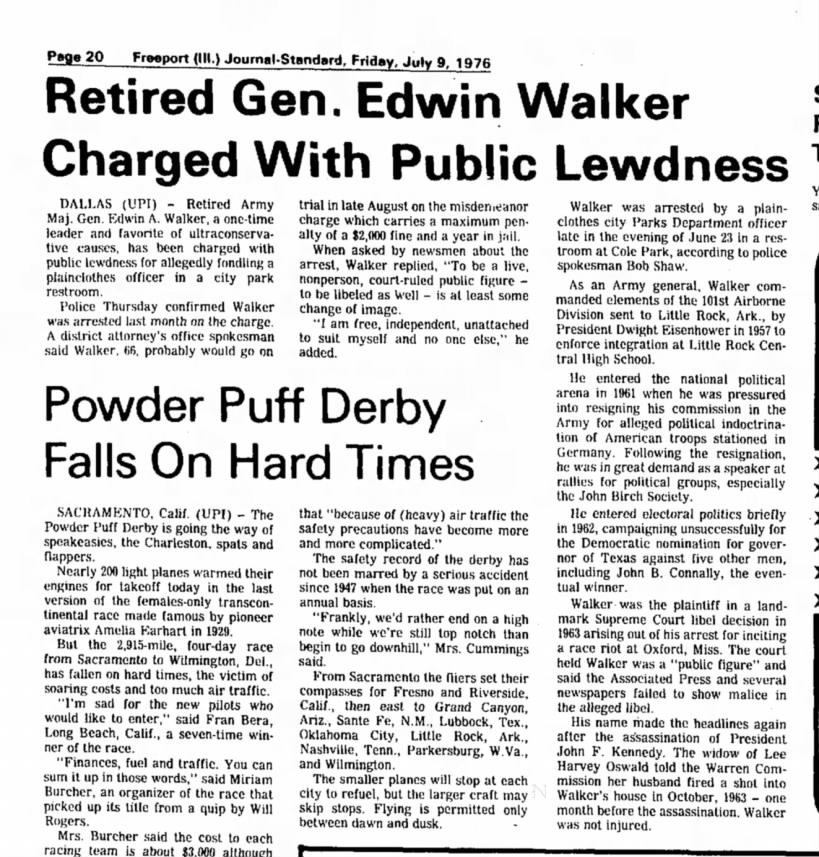 1976 Edwin Walker arrest