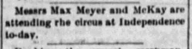 Addison McKay goes to the circus in Independence, Kansas - June 3, 1887
