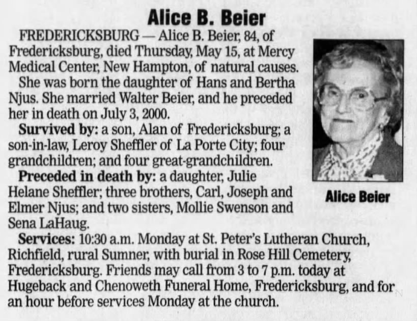 Alice B Beier