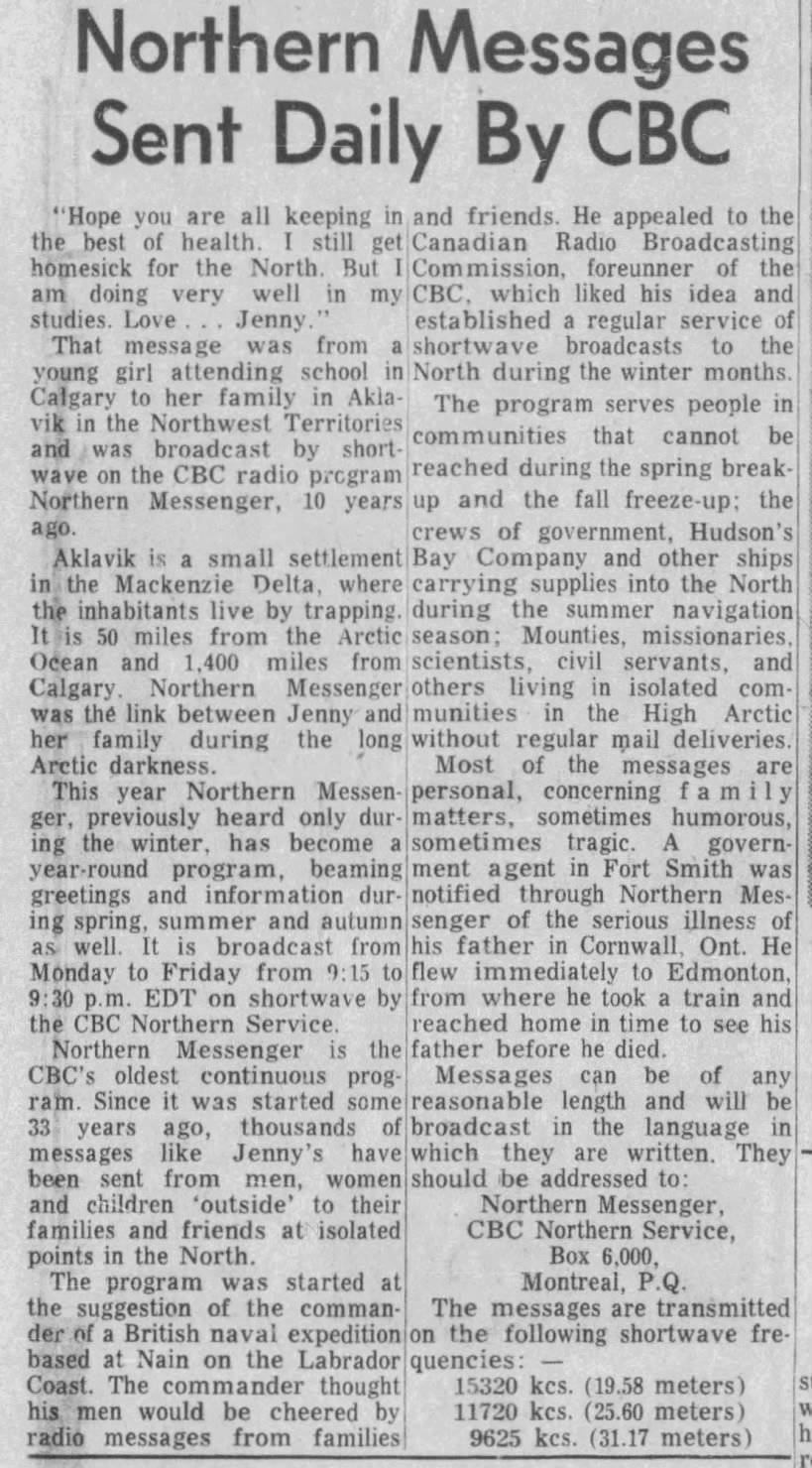 CBC Northern Messenger 1965 2