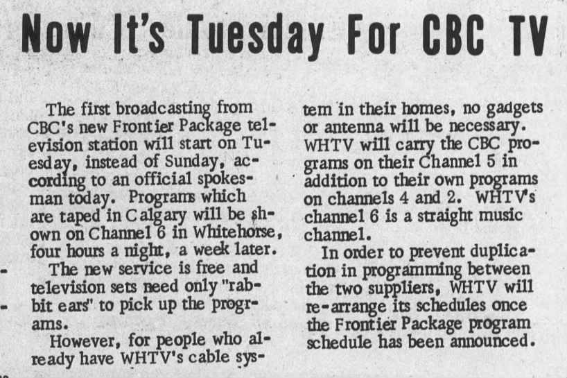 Whitehorse CBC TV station to sign on