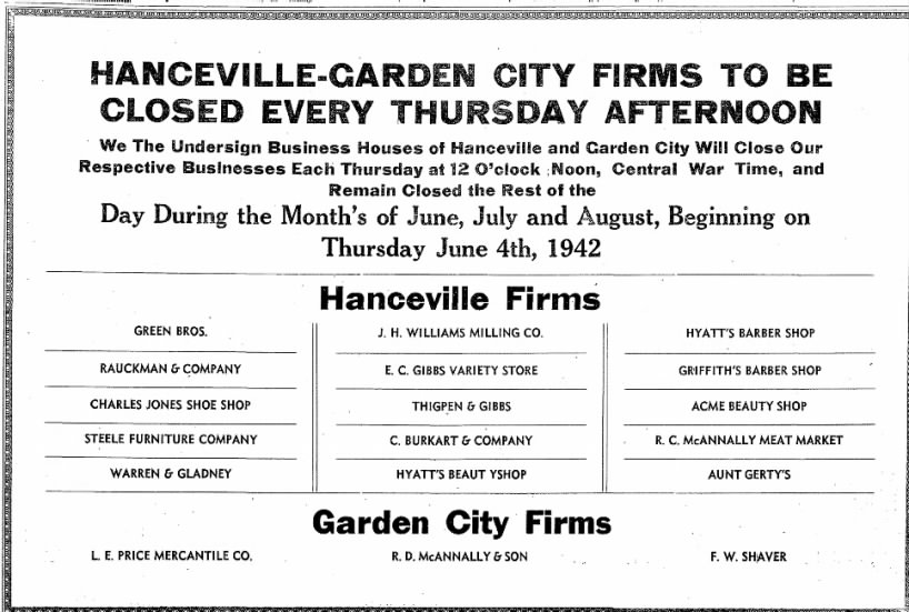 Garden City Firms, 4 June, 1942, The Cullman Democrat