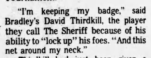 David Thirdkill nickname