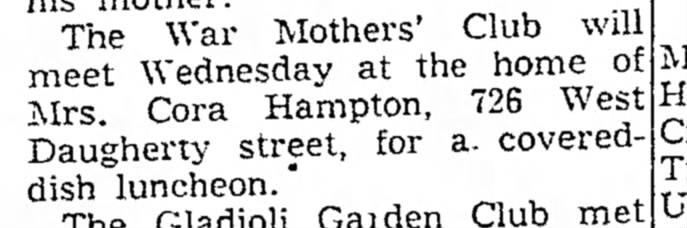 19 January 1954. My Grandmother was a member of The War Mothers Club
