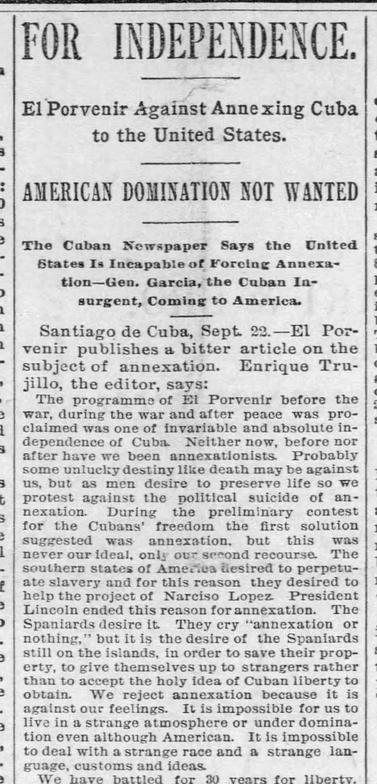 Narciso Lopez mentioned in Cuban Newspaper 