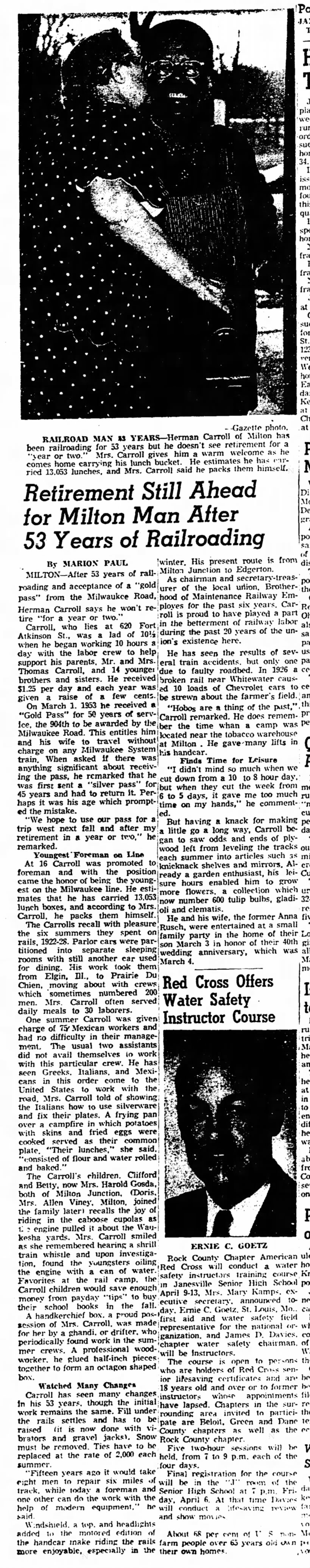 Herman Carroll RR story
16 Mar 1956