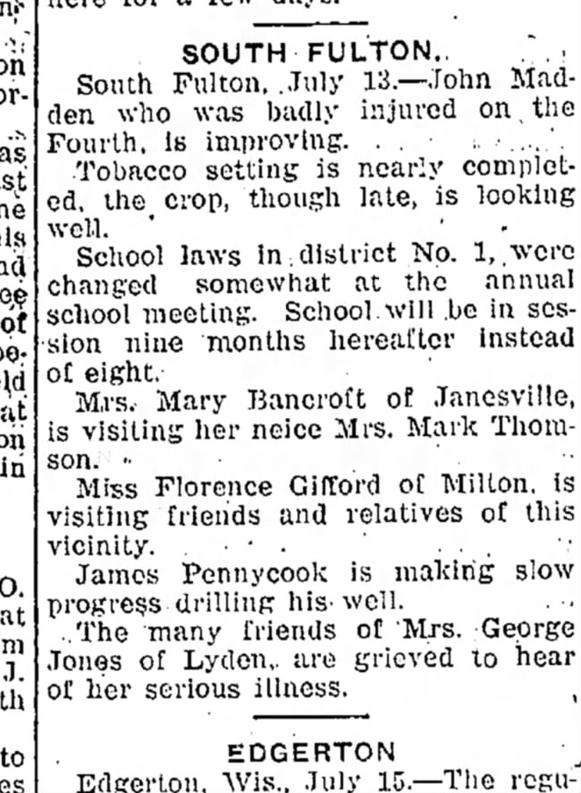 16 July 1907
Janesville Gazette