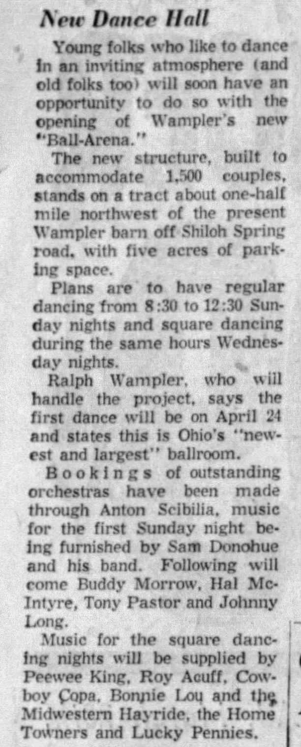 Wampler's New Ball-Arena Opening - April 24, 1957