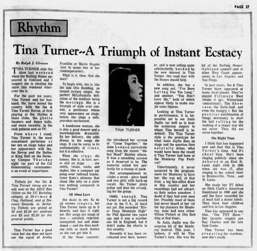 Tina Turner - A Triumph of Instant Ecstacy