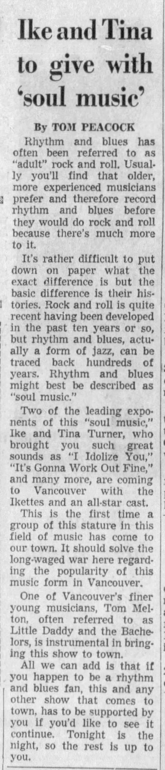 Ike and Tina Turner at Blues Palace 2/25/1963