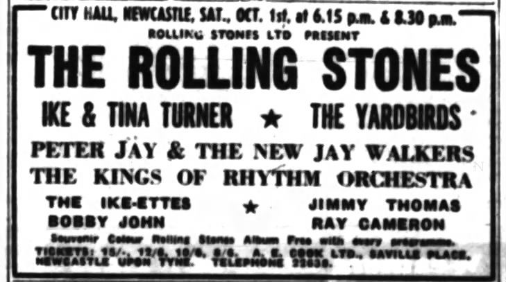 The Rolling Stones / Ike & Tina Turner / The Yardbirds at City Hall - October 1, 1966