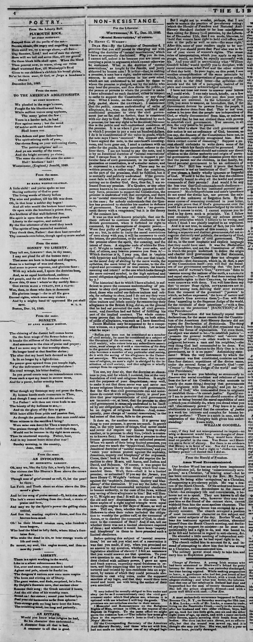 01 JAN 1841 FRI, THE LIBERATOR, PAGE 4, SECTION 1