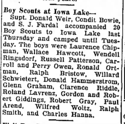 May 1934 - Burt - Perry and Caroll Owen in Boy Scouts