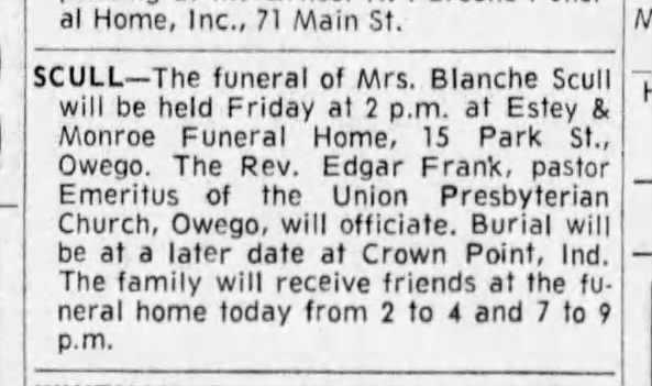 Funeral of Blanche Scull, 1971