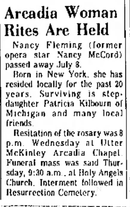 Obituary of Anna Marie "Nancy" (McCord) Fleming