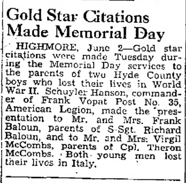 Gold Star Citations 1944