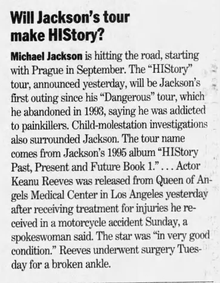 HIStory Tour 1996
