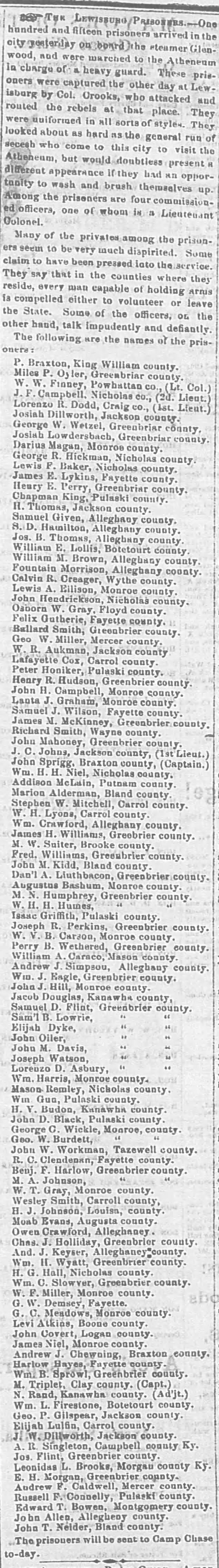 James H Williams -List of The Lewisburg Prisoners