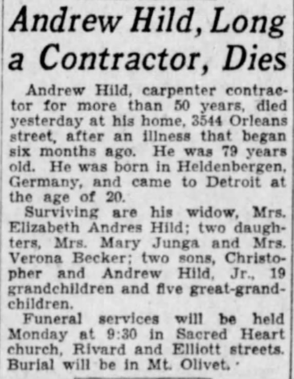 Obituary for Andrew Hild