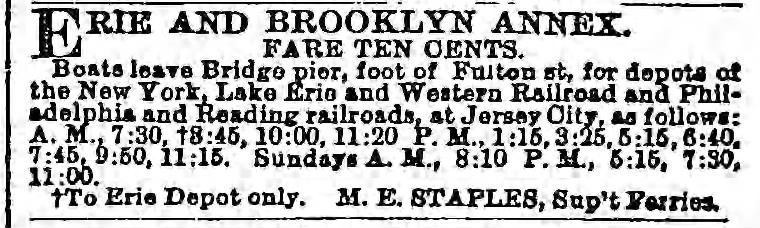 ferry schedule from Booklyn