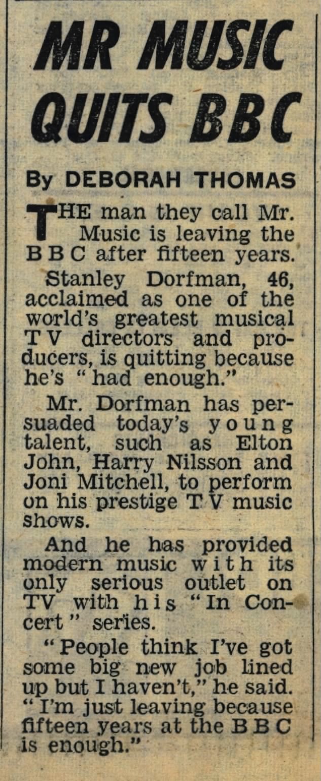 Mr. Music Quits BBC