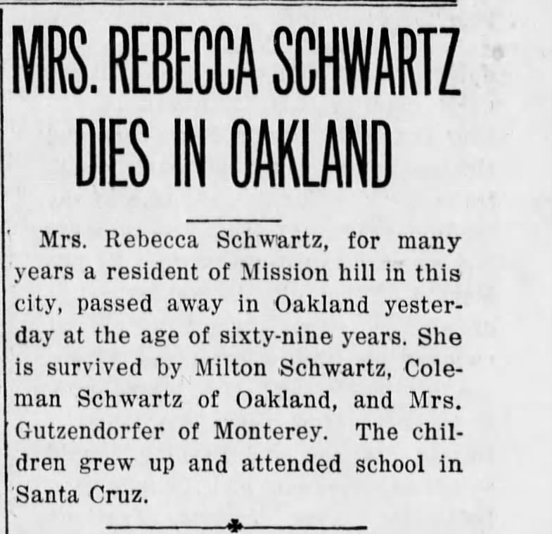 Rebecca Schwartz Dies
