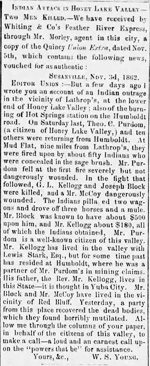 Indian Attack in Honey Lake Valley