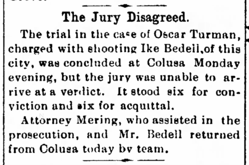 Oscar Turman hung jury