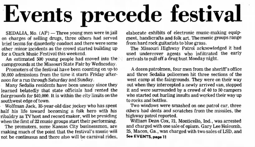 Ozark Music Festival - Events Precede Festival