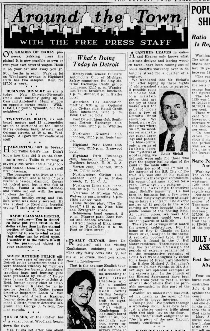 Detroit Free Press, Wed. Aug. 5, 1931, p.5.