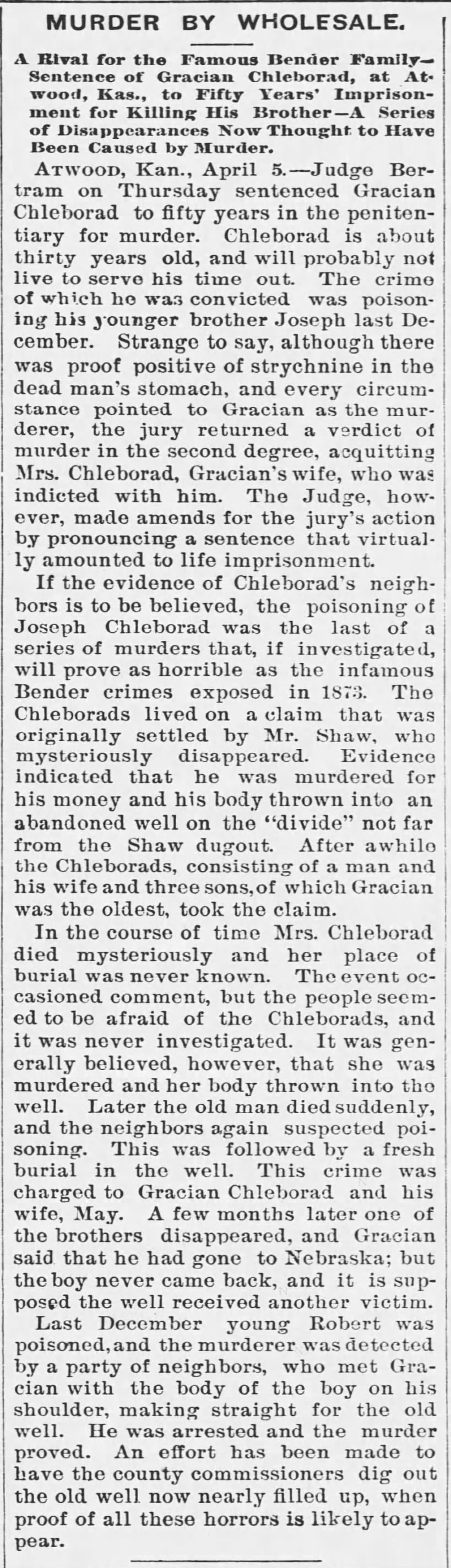 Gracian Chleborad murder