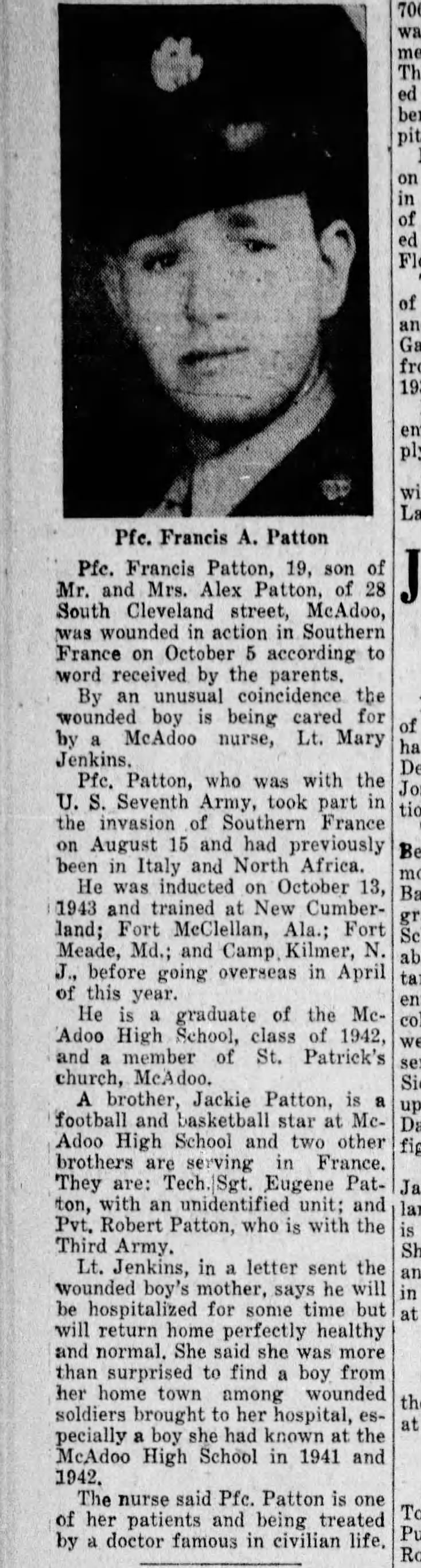 Francis A. Patton Wounded