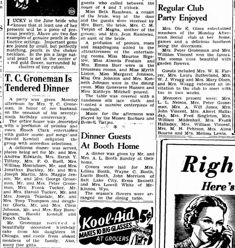 Gronemans Social, Daily Herald, 6 Jun 1939, p4