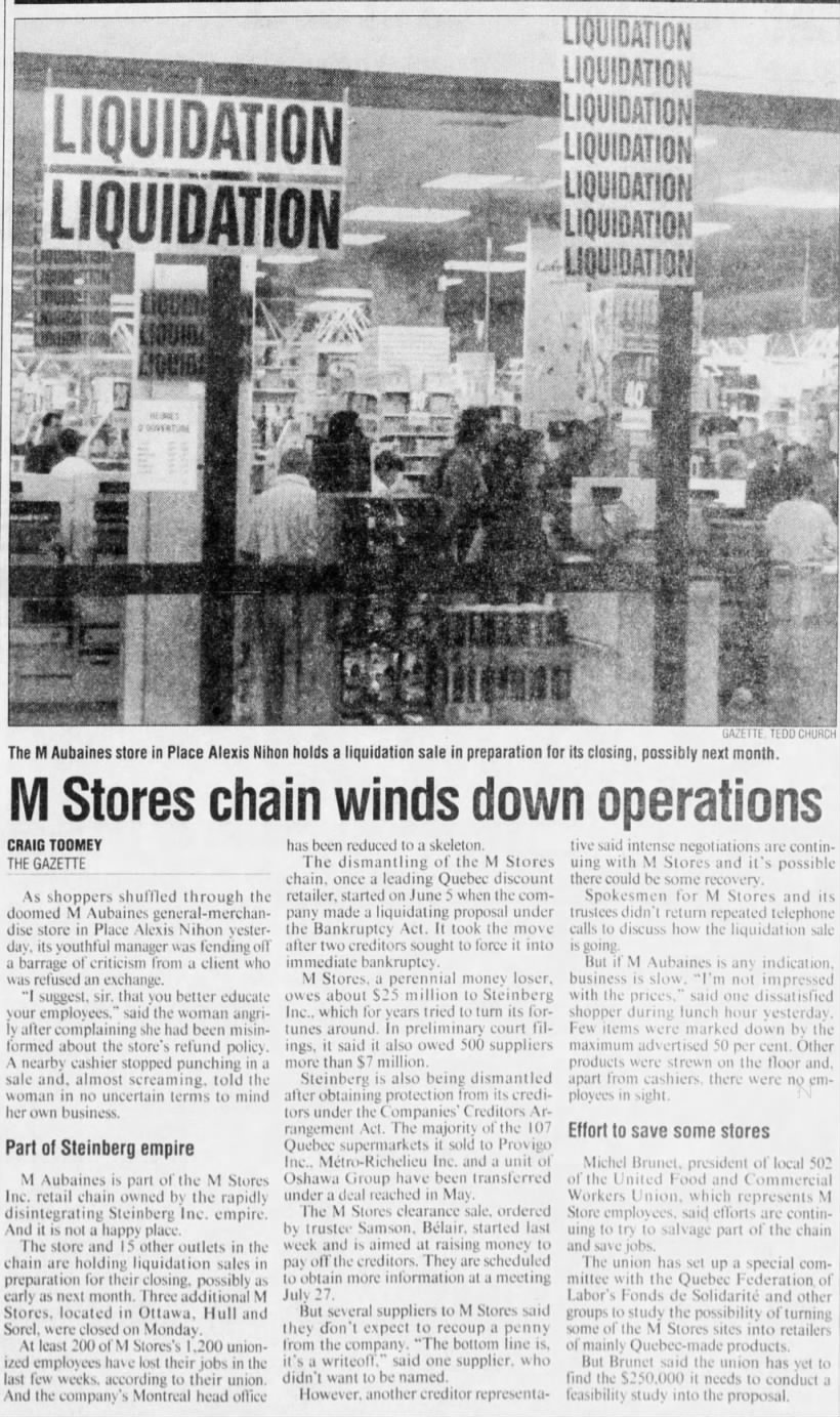 M Stores chain winds down operations