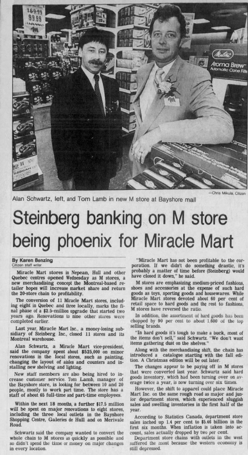 Steinberg banking on M store being phoenix for Miracle Mart