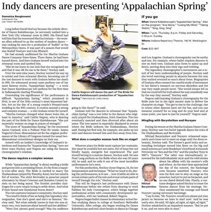 Indy dancers are presenting 'Appalachian Spring'