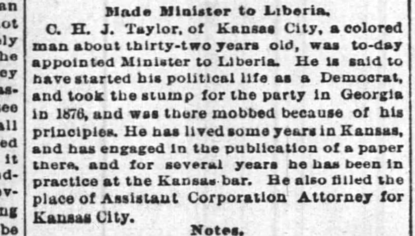 1887-03-13-CincinnatiEnquirer-p1-MadeMinisterToLiberia